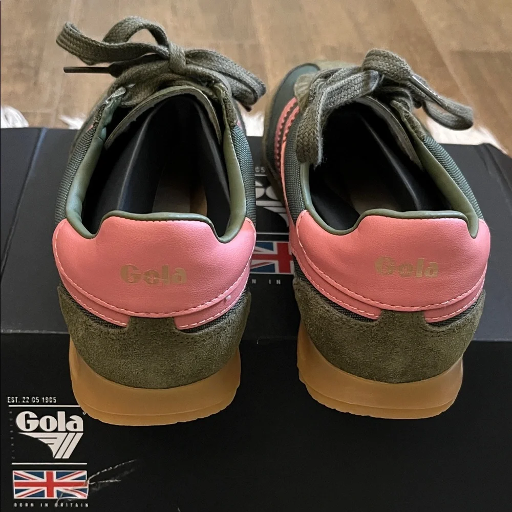 Gola Women's size 7 Tornado in military green and pink coral - Picture 7 of 8